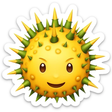 an standard yellow emoji with thorns sticker