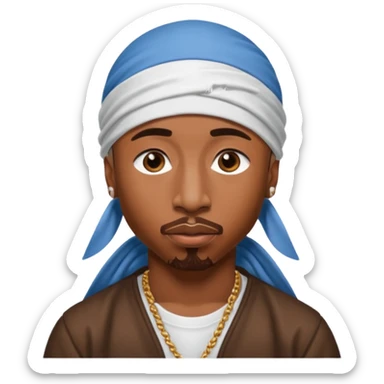 2Pac only face and durage sticker