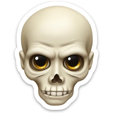 skull raising an eyebrow  sticker