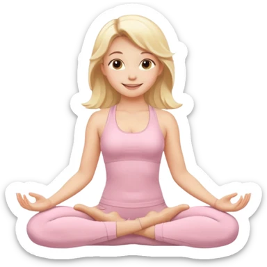 angelic blonde yoga girl in light pink yoga outfit  sticker