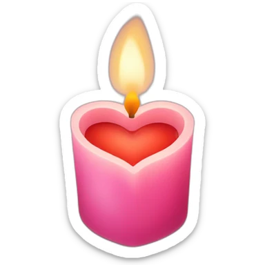heart shaped candle sticker