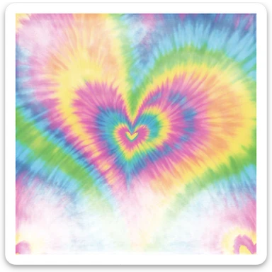 Tie dye heart sticker