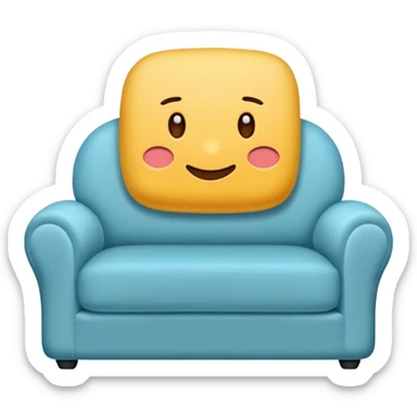  cushion on a sofa one color   sticker