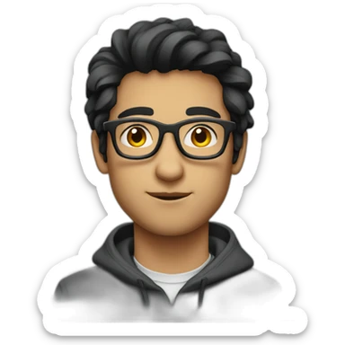 tech nerd dark hair no glasses sticker