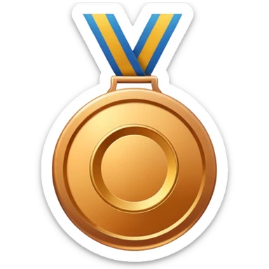 gold medal with no engraved on it sticker