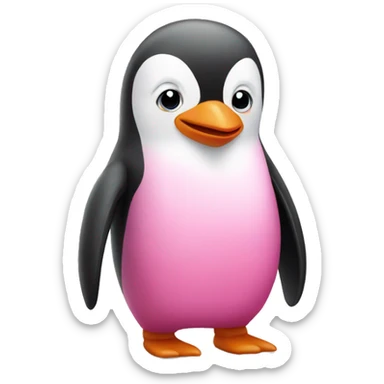 Pink penguin  sticker