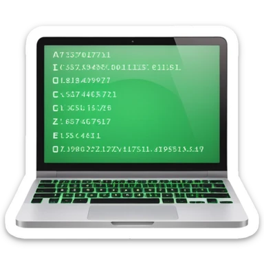 computer screen emoji displaying code, simple and clear sticker