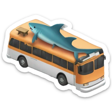 Un tiburón en un autobus sticker