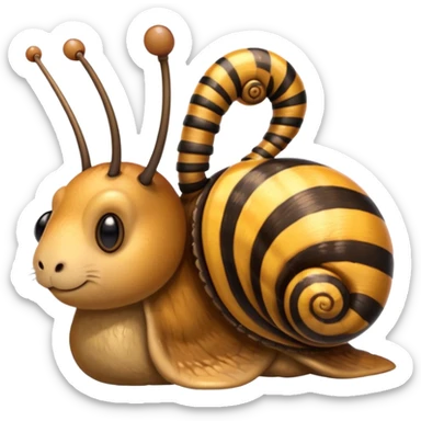 snail bear bee combination animal sticker