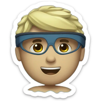 Swimming guy sea sticker