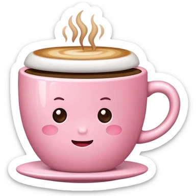 aesthetic cup of coffee baby pink no hot steams on top and no face sticker