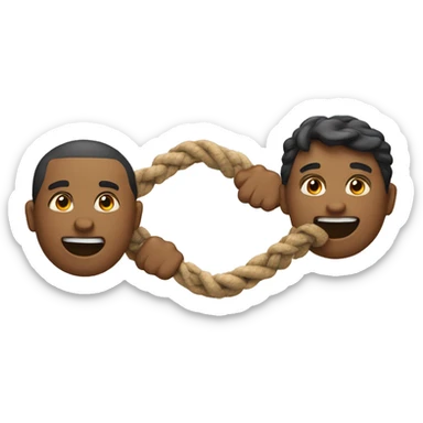 Four on the left, one on the right, tug-of-war sticker