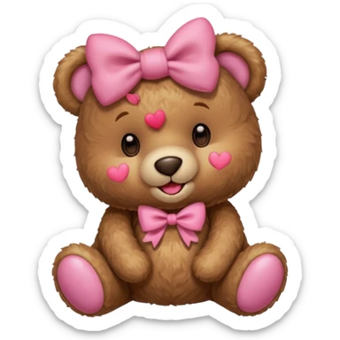 🐻 + 🎀+ 😘 sticker