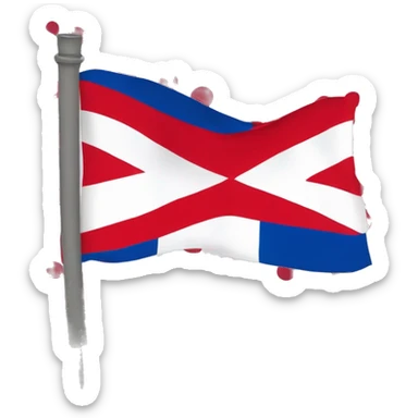 Drapeau français avec une croix de lorraine rouge sur le blanc sticker