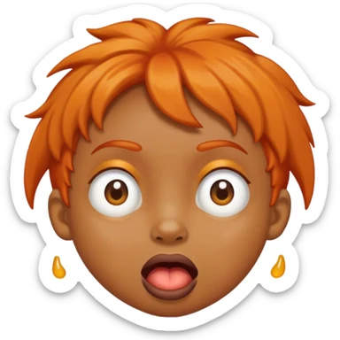 Blob of poop brown with orange Trumps hair and stupid look on his face sticker