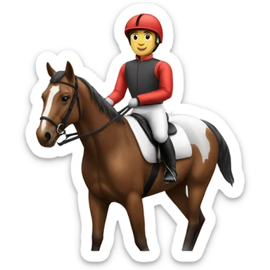 a jockey riding a horse sticker