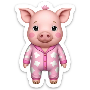 A pig wearing cow pijama  sticker