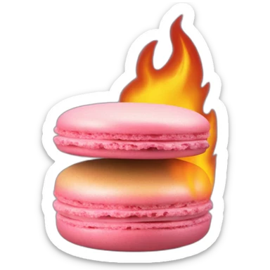 macaron on fire sticker