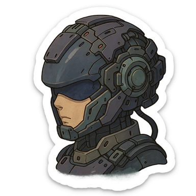 the image is the icon for a videogame insta-use item, it is armor [female combat helmet] - futuristic cyberpunk -ready to equip-  it is master craftsmanship sticker