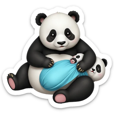 Panda giving birth sticker