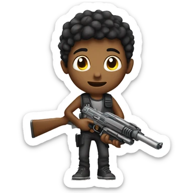 boy with blaster sticker