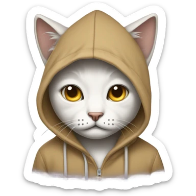 Cat wearing a hoodie and crying  sticker