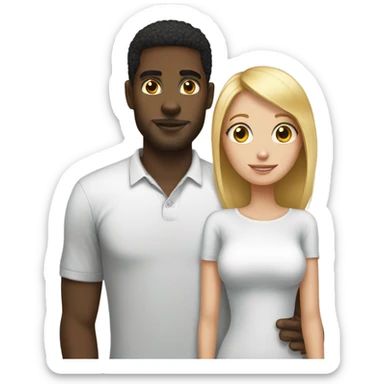 Black boyfriend white girlfriend  sticker