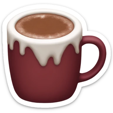 Cozy hot cocoa maroon mug sticker