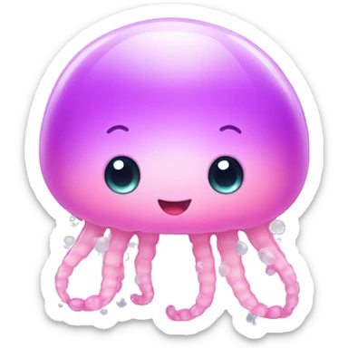 cute kawaii baby jellyfish sticker