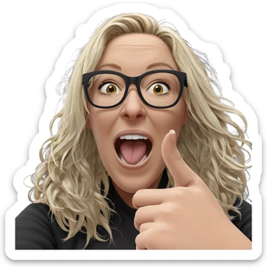 blonde girl with glasses sticker