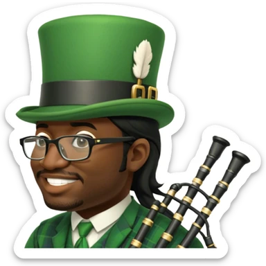Green Bagpiper sticker