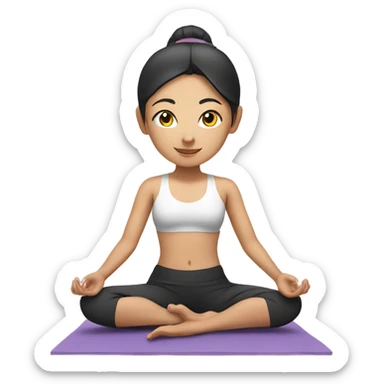 Asian yoga girl  sticker