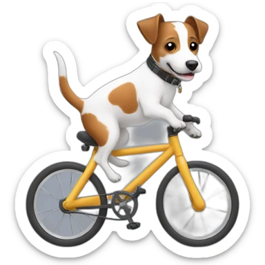 jack russell ride bike sticker