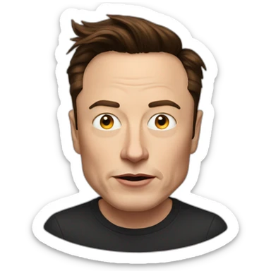 elon musk with a malformed face sticker