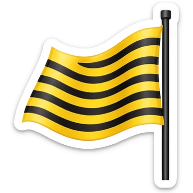 Create 2 yellow lined and 1 black lined flag emoji and put black line between yellow lines sticker