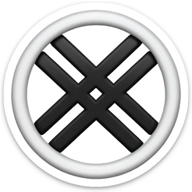 Circle and outside of it an X sticker