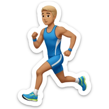 un homme près a courir sticker