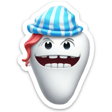 tooth wearing a thing one halloween costume  sticker