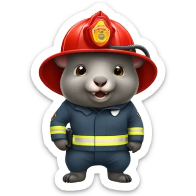 Wombat firefighter sticker