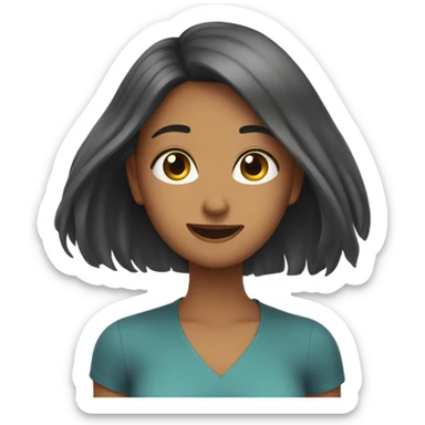 Girl flipping the bottom of her hair  sticker