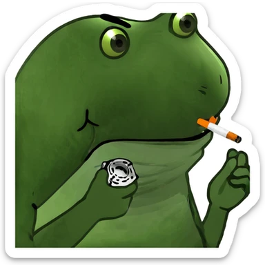 Smoking frog sticker