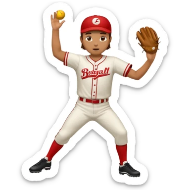 hacer el lanzamiento  de pelota jugador basebal sticker