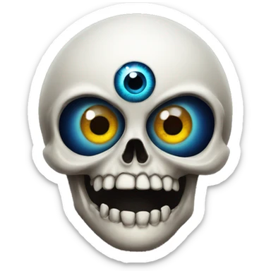 Evil eye with a skull sticker