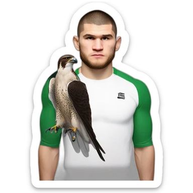 Falcon on the shoulder of khabib nurmagomedov  sticker