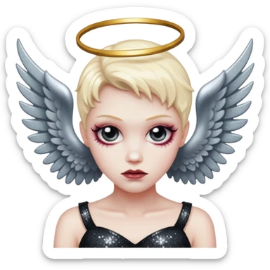 glitter fallen angel evil sticker