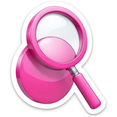 3d pink search icon sticker