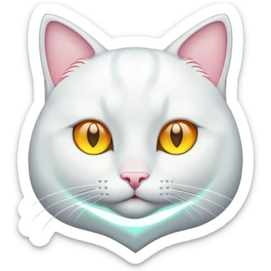 white cat luminous sticker