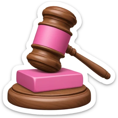 pink gavel and block sticker