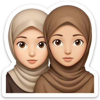 Girl with a Hijab an a Girl with brown hair sticker