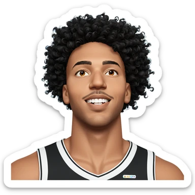 smiling dark-skinned male portrait sticker